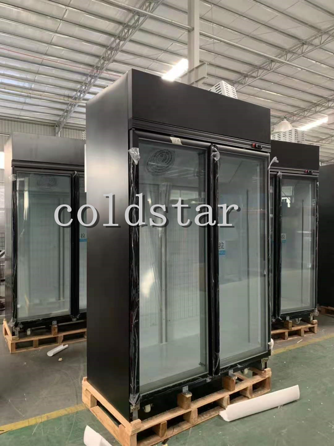 Meat Seafood Display Fridge Glass Door Upright Freezer Showcase