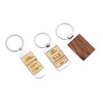Bamboo Beechwood Wooden Engraved Keychain Sublimation Zinc Alloy Blank Keyring
