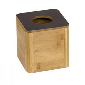 China Custom Hotel Guestroom Resin Collection  PU Leather And Wood Square  Tissue Box on sale