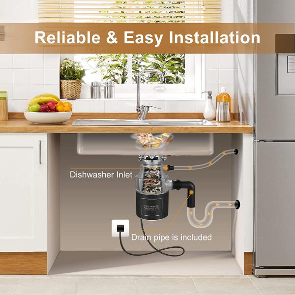 450W Garbage Disposal Machine Household Continuous Food Disposer Waste Kitchen Sink Waste Disposal