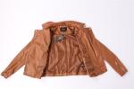Water Resistant Coffee Faux Leather Bomber Jacket Womens 100% Polyurethane