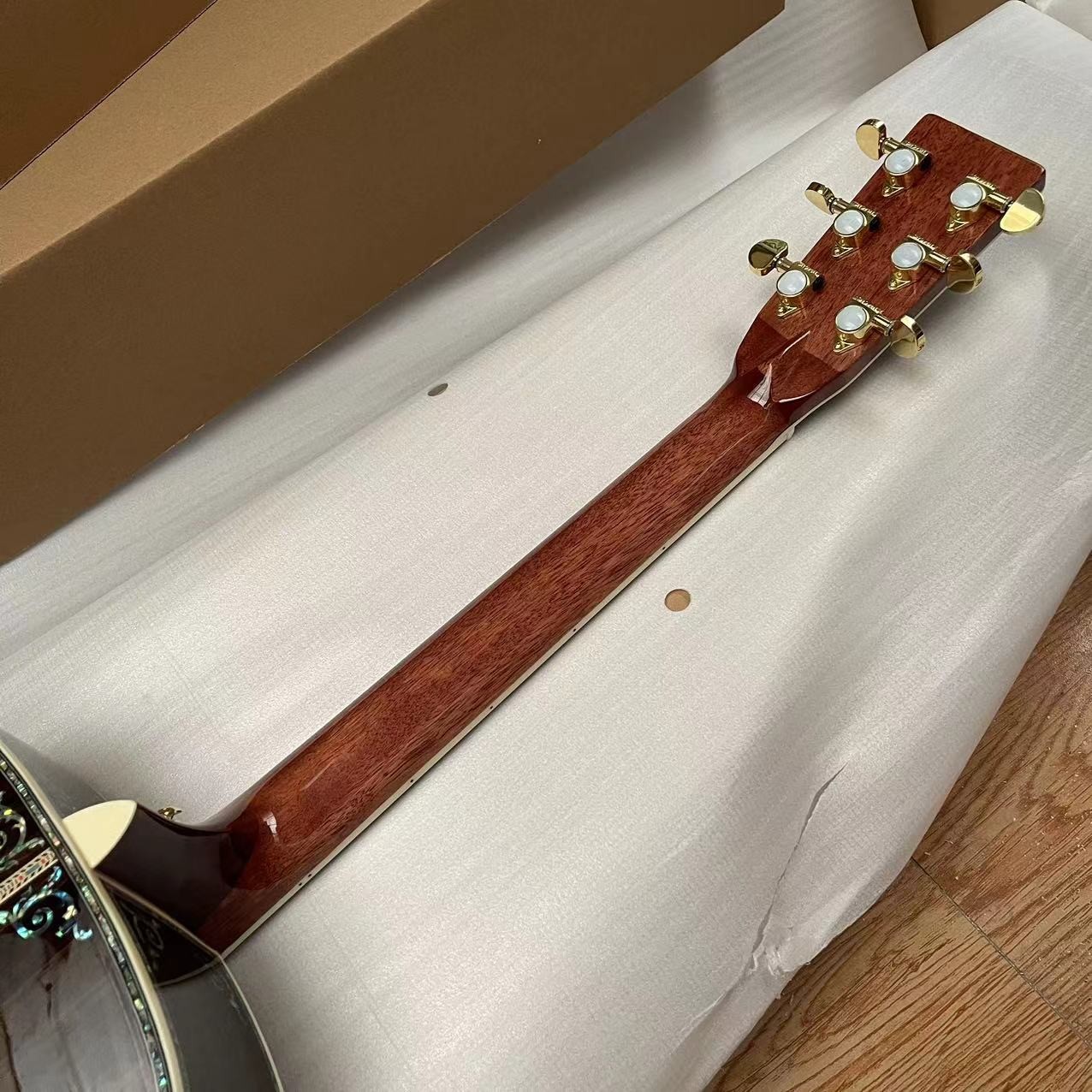 Custom New All Solid Wood Sunburst 41" D Type Acoustic Guitar Abalone Ebony Fingerboard