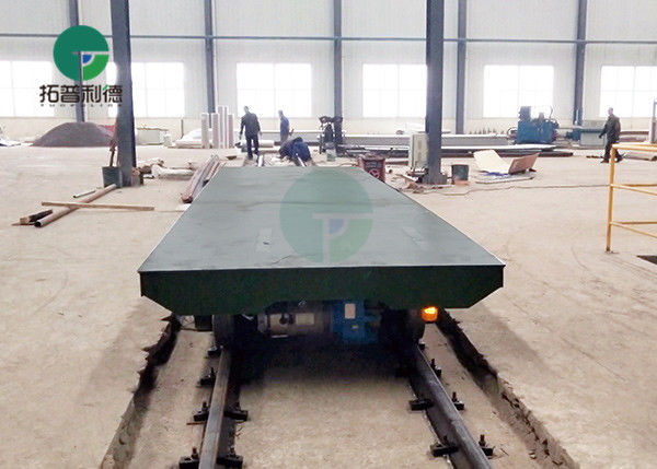 10-45 Ton Rail Guided Container Motorized Transfer Carts Trolley On Wheels