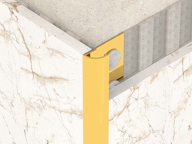 Bright Metal 0.6mm Stainless Steel Quarter Round Trim For Round Angle