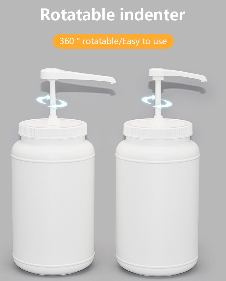 Square Head Syrup Pump Dispenser Condiment Kit With 3000ml Round Container