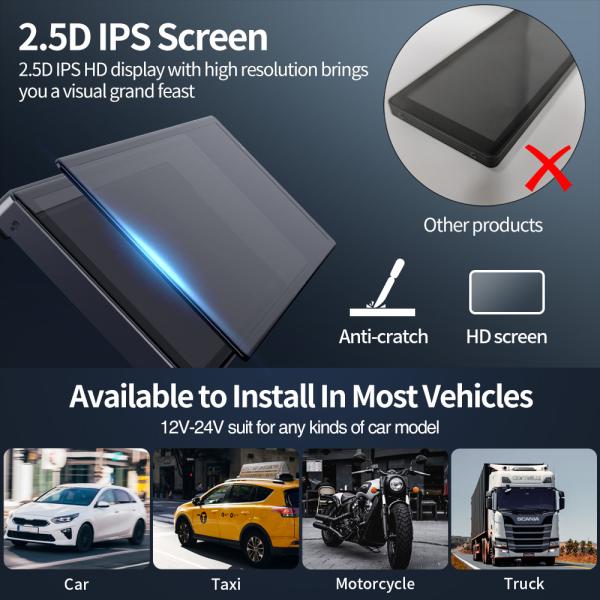 GRANDnavi 10.26Inch Universal Portable Navigation Device Linux System DVR Android Auto CarPlay