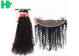Wholesale 100% Human Virgin Hair 13*4 Closure Deep Curly With Baby Hair 8-24 inch from china suppliers