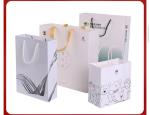 128gsm-350gsm Art Paper Shopping Bag Simple Strokes Printing Brown Paper Grocery
