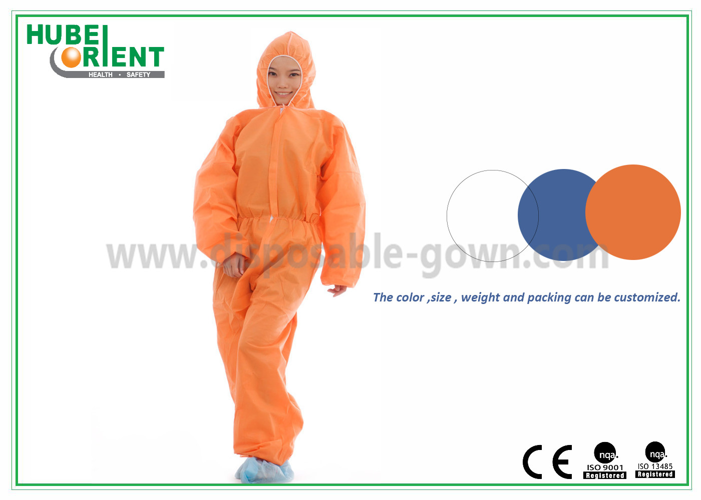 Dust-Proof And Breathable White Disposable Coveralls With Hood / Feetcover For Protect Body