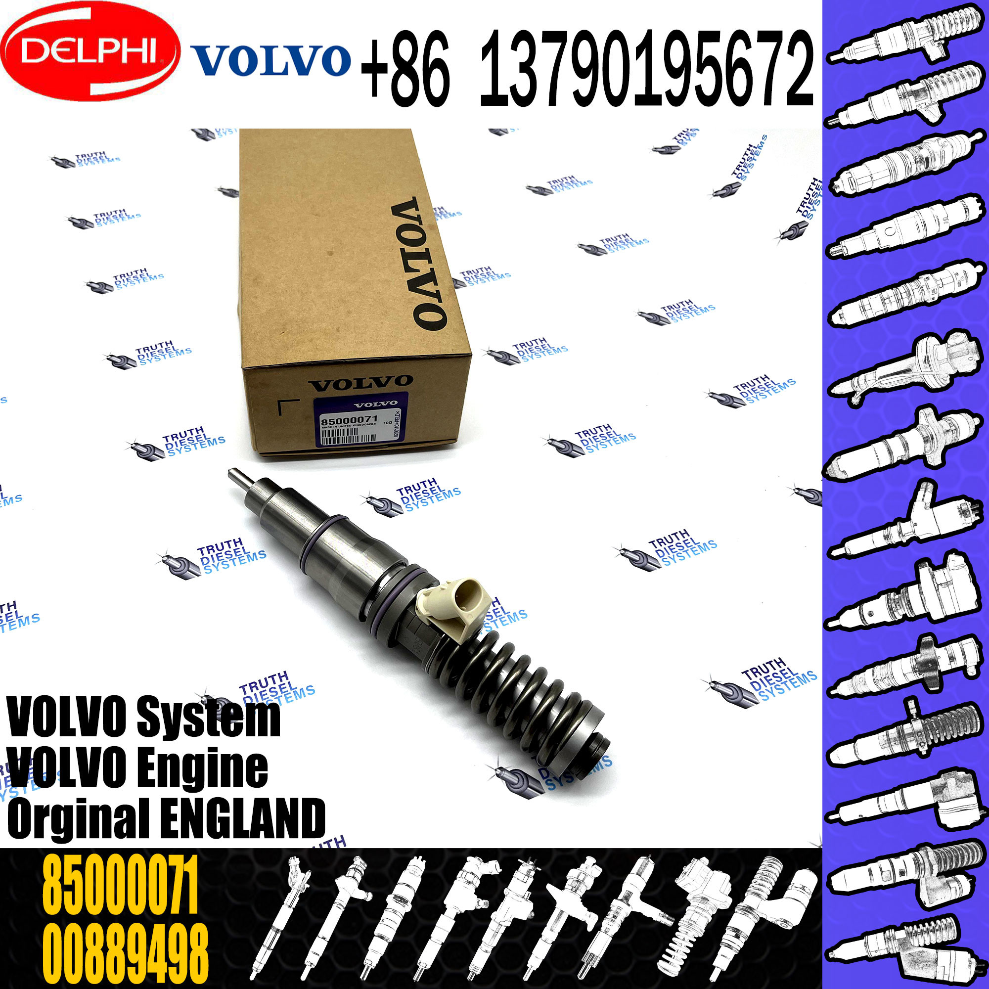 VOL OE Reference Number: 20440388, 85000071, 3803654, 20363749, 3801437 DIESEL INJECTOR FOR VOL D12