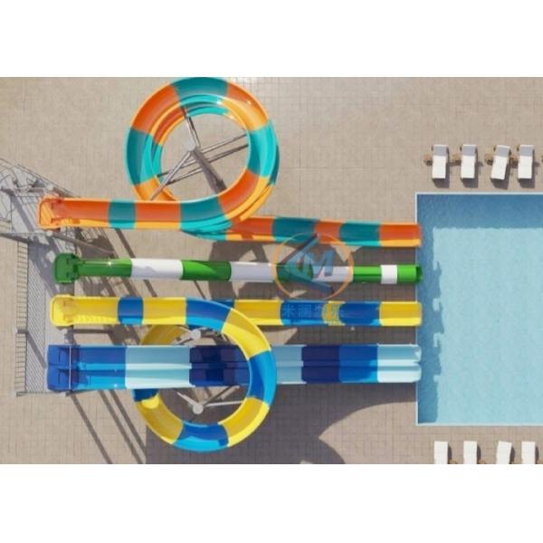 Aqua Park Outdoor Curved Slide Long Lifespan With Durable Construction