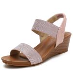 BS043 Sandals Women2020 Summer New Sandals Casual Fashion Word Belt Mid-Slope