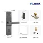 TTLock Smart Digital Door Lock Gray Aluminium Code Card Key Unlock For Hotel