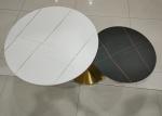 80cm 55cm Rotating Stainless Steel Marble Coffee Table