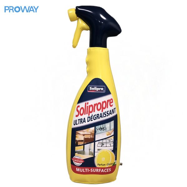 Custom Branded PVC Plastic Inflatable Spray Bottle for Trade Shows and Promotions
