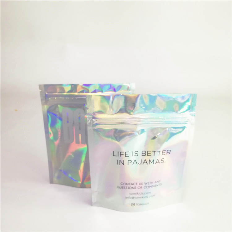 Custom Accepted Holographic Cosmetics Packaging Bags with Zipper