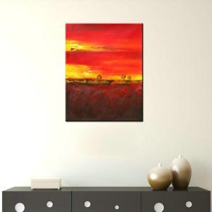 Wholesale 100% Handmade Abstract Textured Red Yellow Oil Painting on Canvas Modern Nordic Wall Art for Interior Decoration from china suppliers
