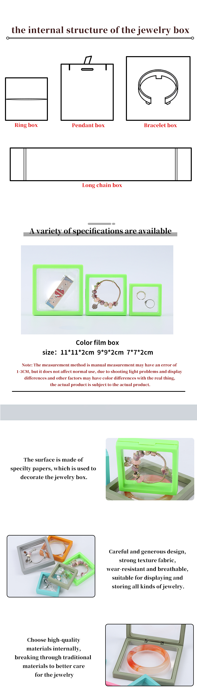 Scratch Proof PE Film Plastic Jewelry Box Protective Storage Case Customizable