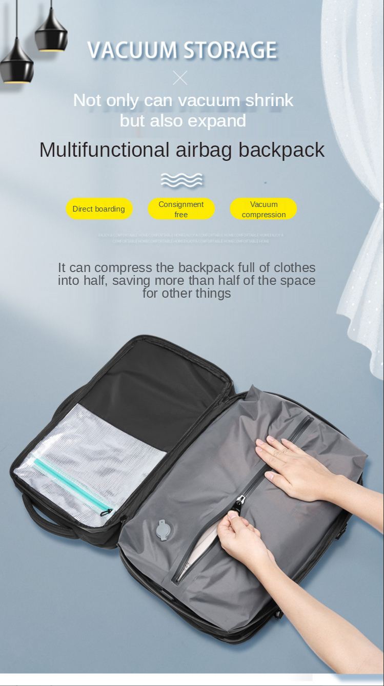 Multifunctional Airbag Men Business Backpack 600D Oxford Waterproof Backpack