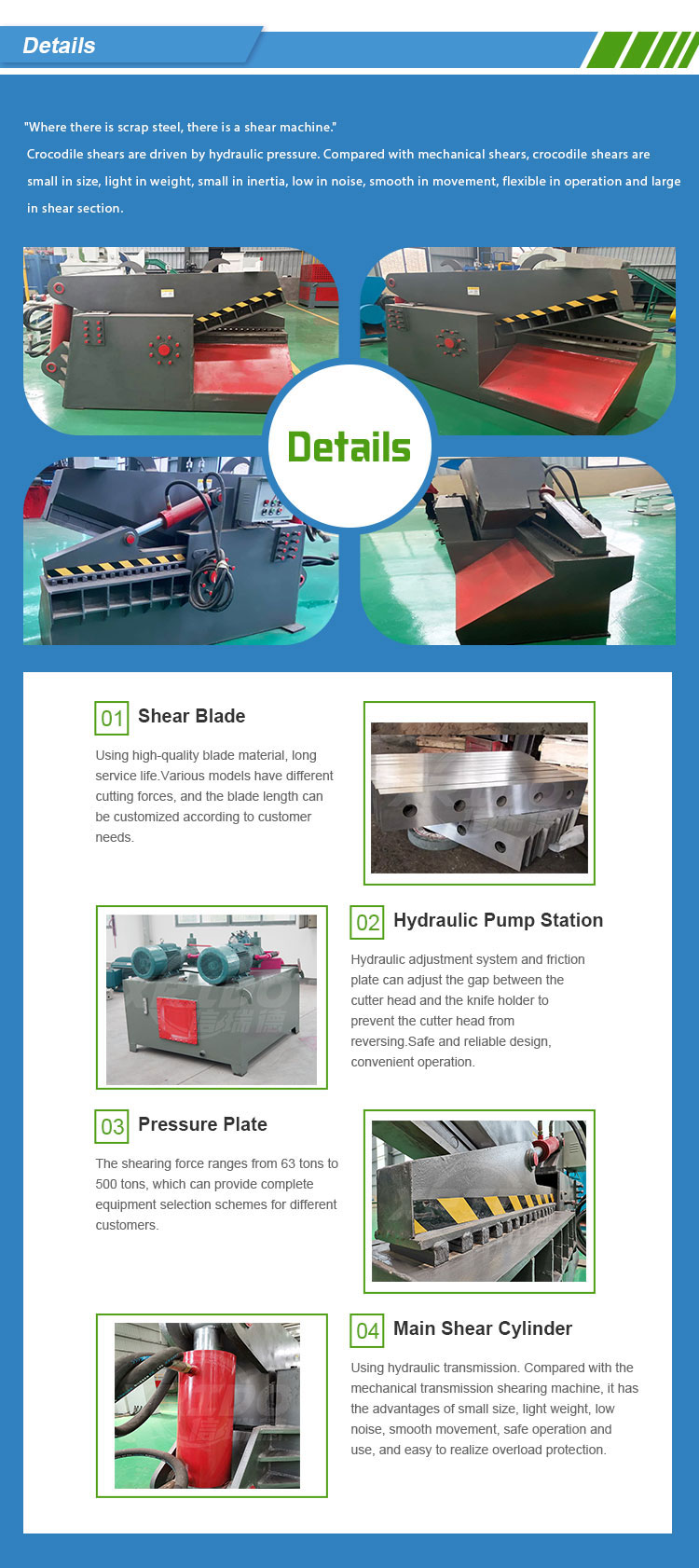 Scrap Metal Shearing Machine Recycling Crocodile Cutting Machine
