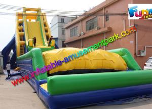 China 33.5 x 13.7 Inflatable Water Slide Drop Kick , Air Bag Outdoor Wet Slide on sale