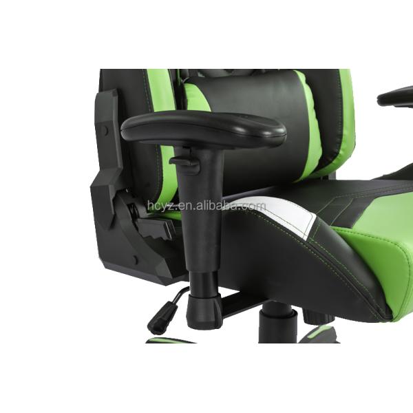 Synthetic Leather Gaming Chair with 2D Adjustable Armrest in Traditional Design Style