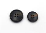 Black Brown Four Hole Button , Plastic Replacement Buttons For Coats