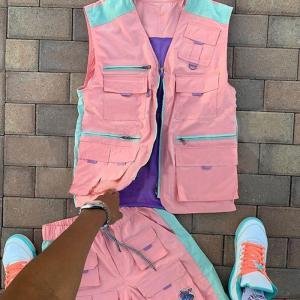 Wholesale Fashionable Hip Hop Unisex Cargo Shorts Set Vest And Shorts Set Latest Design from china suppliers