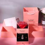 Valentine's Day Rose Box Drawer Type Jewelry Packaging Box with Square Shape