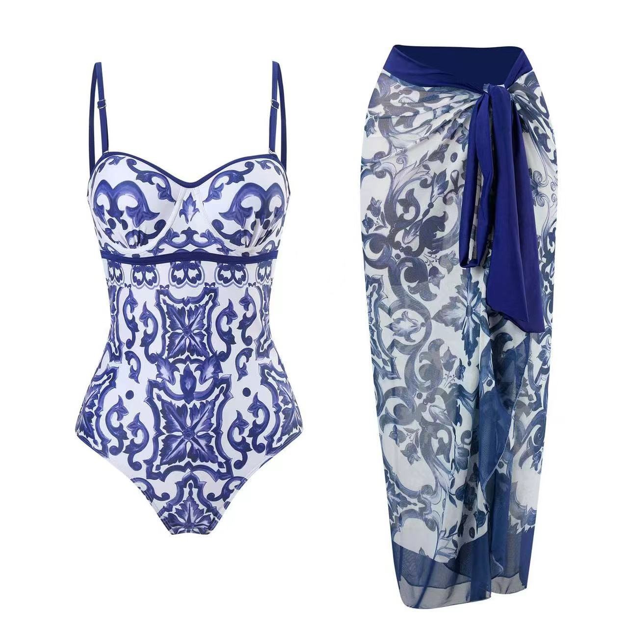 white Sexy Bathing Suits Bikini Thread Fabric 2 Piece Swim Suit Split Printed tie dye print new season summer sswimsuit