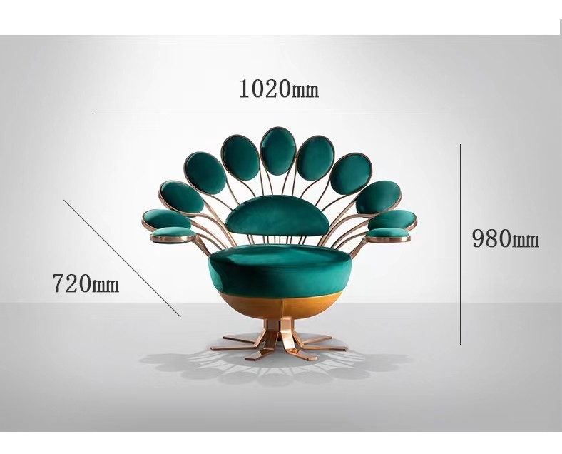 Peacock Single Sofa Chair Classical Contemporary Luxury Light Single Sofa