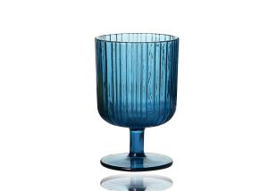Wholesale FDA Plain Stem Multi Colored Cut Crystal Wine Glasses Solid Ink Blue from china suppliers