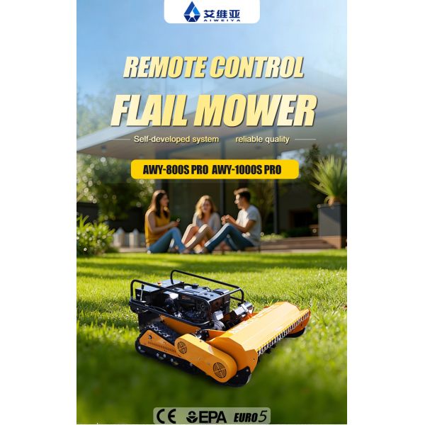 Self Propelled Flail Mower With Adjustable Cutting Height for Home Garden and Park Care Flail Mower