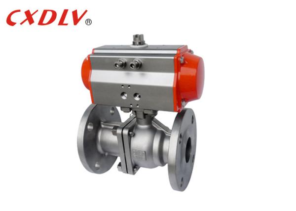 Flange Industrial Pneumatic Actuated Ball Valve SS Water Control Valve WCB