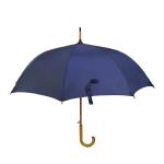 Straight Business Pongee Wooden Handle Umbrella With Logo Printing