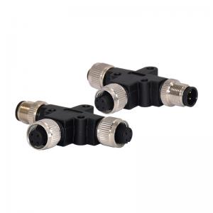 China M12 Waterproof Connector Circular M12 A Coding female T Type 4pins IP68 Connector on sale