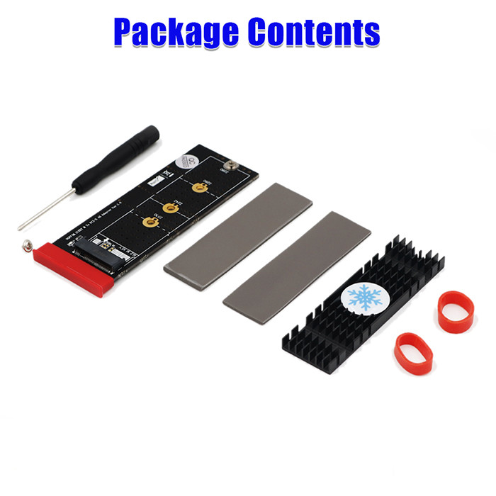 NGFF(M.2) Nvme M Key SSD To PCI- E 4X Adapter With Heatsink(Vertical Installation)