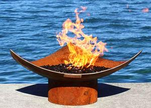 China Corten Steel Modern Fire Bowls Outdoor , Large Metal Fire Pit 50cm Height on sale
