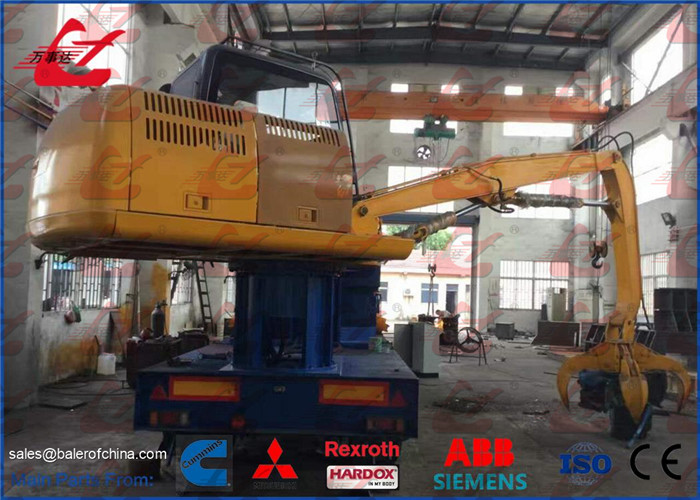 Light Scrap Metal Logger Baler Mobile Bailing Press Machine With Grab and Diesel Engine