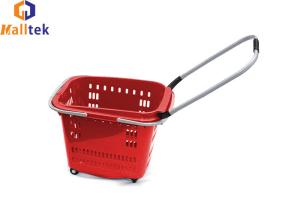Wholesale 4 Wheels Hand Pull Rolling Shopping Baskets For Hypermarket from china suppliers