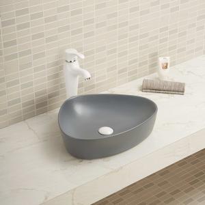 Wholesale Grey Color Acid Resistance Counter Top Wash Basin Smooth Ceramic Bathroom Sink from china suppliers