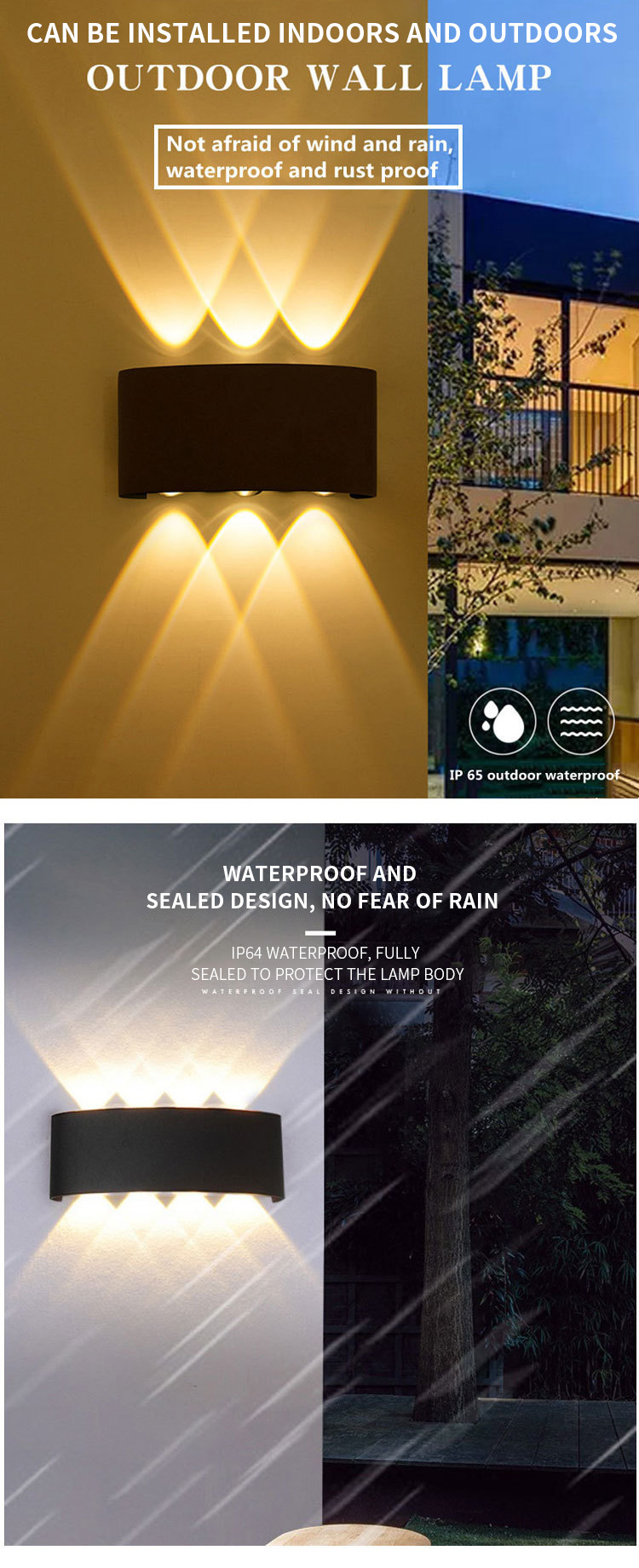 4w 6w Wall Lamp Ac85-265v sand black / sand white 3000k/6000k Aluminum + Acrylic