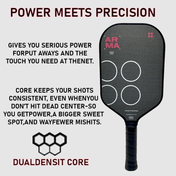 Arma X Metallic 14mm Pickleball Paddle Dual Density Core FLX-Foam Titanium Pickleball Paddle POWER MEETS PRECISION