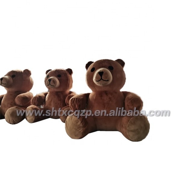 Inflatable Stuffed Beige Brown Teddy Plush Furry Bear for Christmas Mascot Balloon