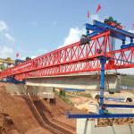 Remote Control 50 Ton Double Truss Girder Launcher Crane For Railway