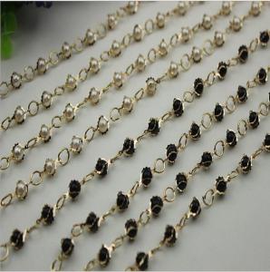 Wholesale Exquisite design white & black pearl decorative iron material 7 mm width bag chain guangzhou from china suppliers