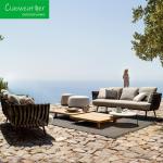 Customized Professional Modern Hotel Outdoor Fabric Aluminum Frame 2 Sets Lounge