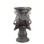 Sand Blast Surface Antique Cast Iron Garden Urns / Cast Iron Plant Pot
