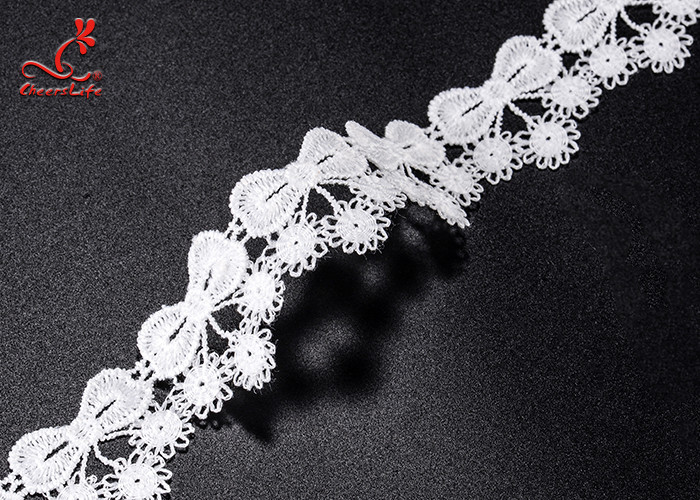Water Soluble Floral Guipure Lace Fabric For Women Dresses / Skirt