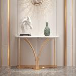 Stainless Steel Entrance Table Wall Table Titanium Gold Metal Base Natural